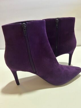 Women's Purple Ankle Boots with Side Zipper